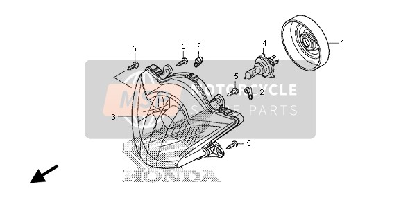 Honda SH125A 2013 Koplamp (UK) voor een 2013 Honda SH125A